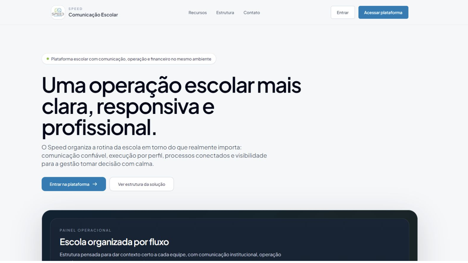 Projeto Speed Escolar — Gestão e CRM
